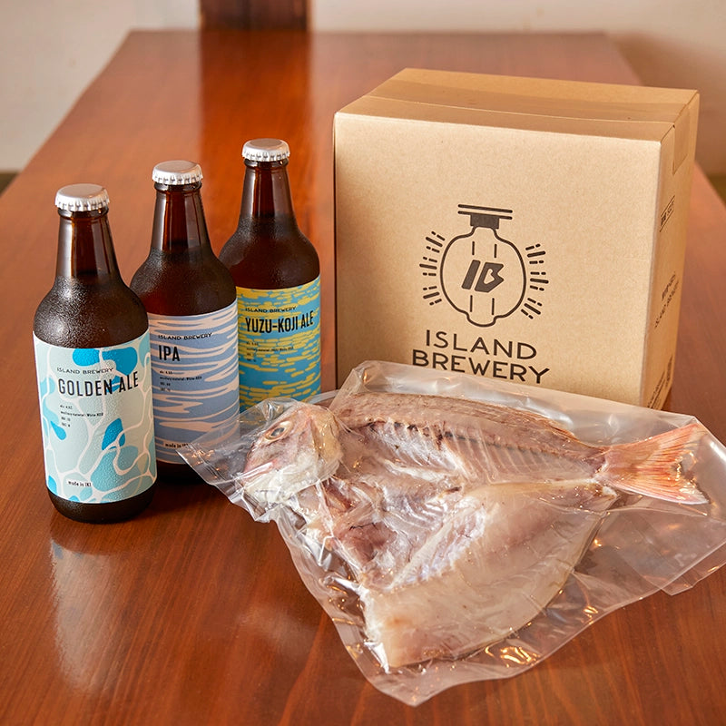 長崎のクラフトビールISLAND BREWERYの定番3種と鯛の開き