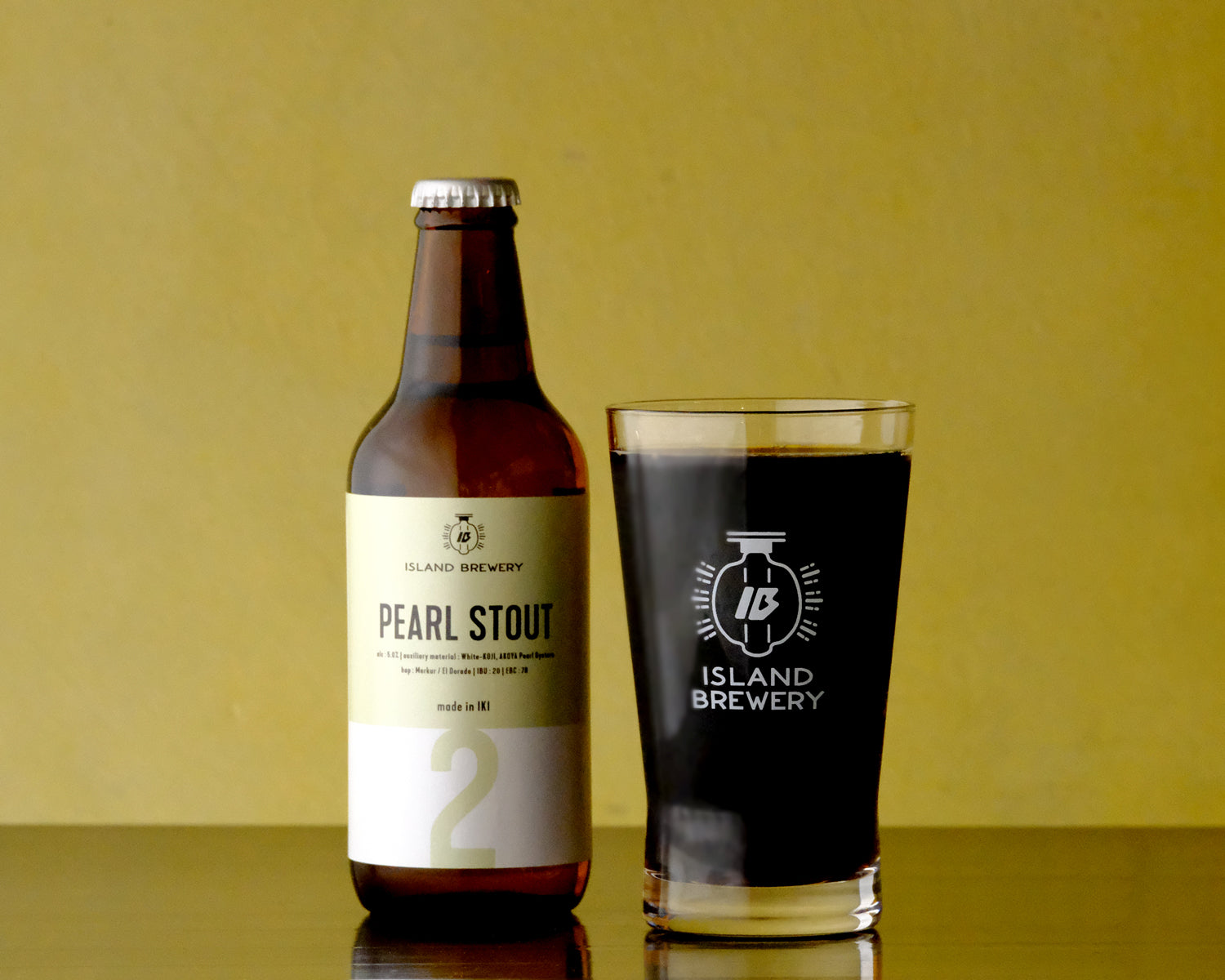 長崎壱岐島クラフトビール ISLAND BREWERYのPEARL STOUT パールスタウト 真珠のアコヤ貝で作ったビール