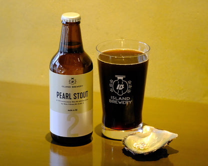 長崎壱岐島クラフトビール ISLAND BREWERYのPEARL STOUT パールスタウト 真珠のアコヤ貝で作ったビール